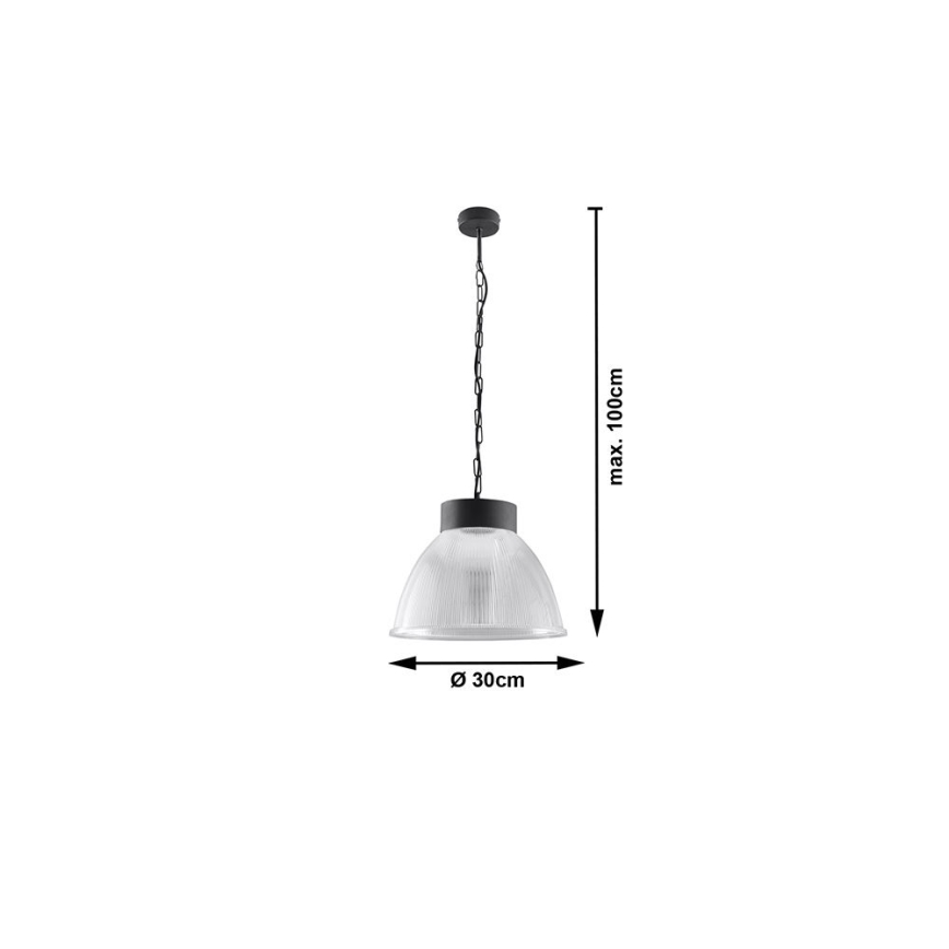 Lustr na řetězu LOFT 1xE27/60W/230V čirá/grafit