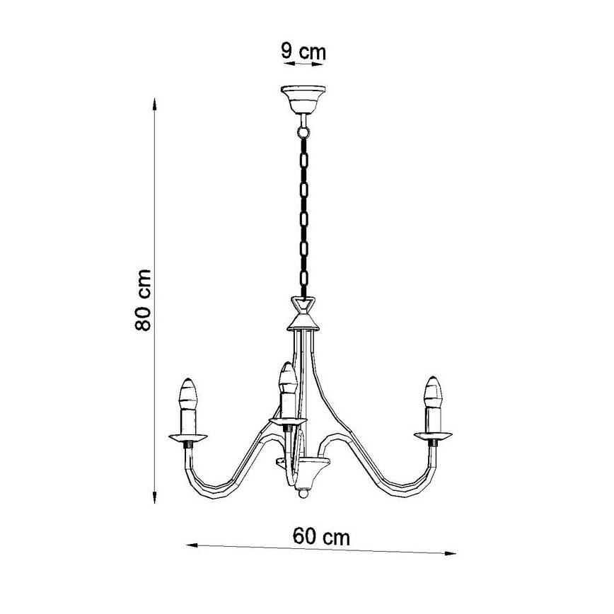 Lustr na řetězu MINERWA 3 3xE14/40W/230V bílá
