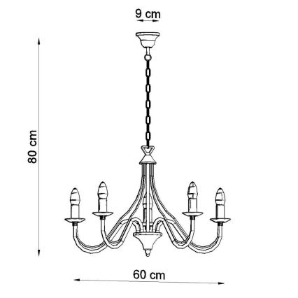 Lustr na řetězu MINERWA 5 5xE14/40W/230V bílá