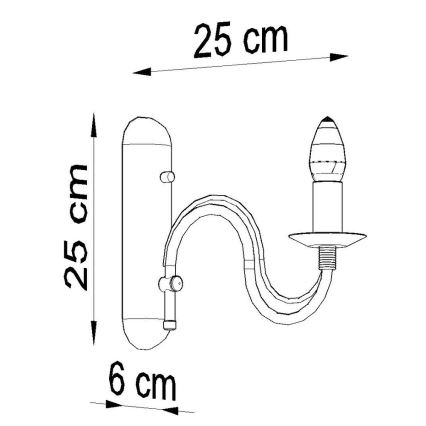 Nástěnné svítidlo MINERWA 1xE14/40W/230V černá