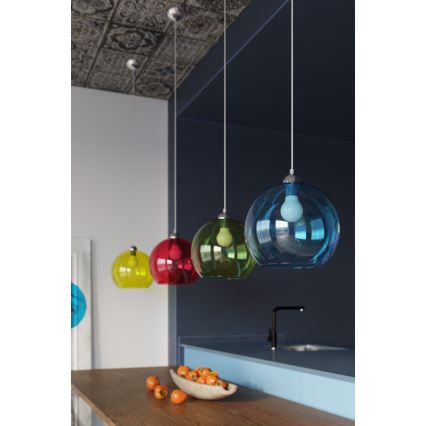 Lustr na lanku BALL 1xE27/15W/230V pr. 30 cm čirá/lesklý chrom