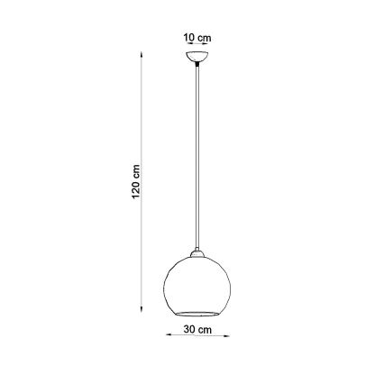 Lustr na lanku BALL 1xE27/15W/230V pr. 30 cm čirá/lesklý chrom