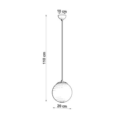 Lustr na lanku UGO 1xE27/15W/230V pr. 20 cm bílá/lesklý chrom