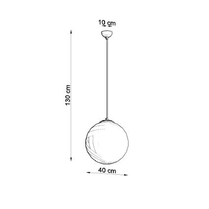 Lustr na lanku UGO 1xE27/15W/230V pr. 40 cm bílá/lesklý chrom