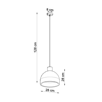 Lustr na lanku DAMASO 1xE27/60W/230V beton