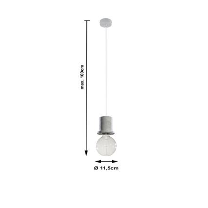 Lustr na lanku BONO 1xE27/60W/230V šedá