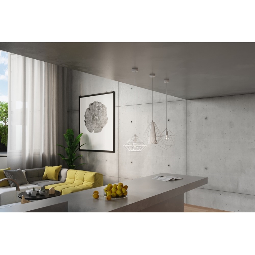 Lustr na lanku DEMI 1xE27/60W/230V bílá