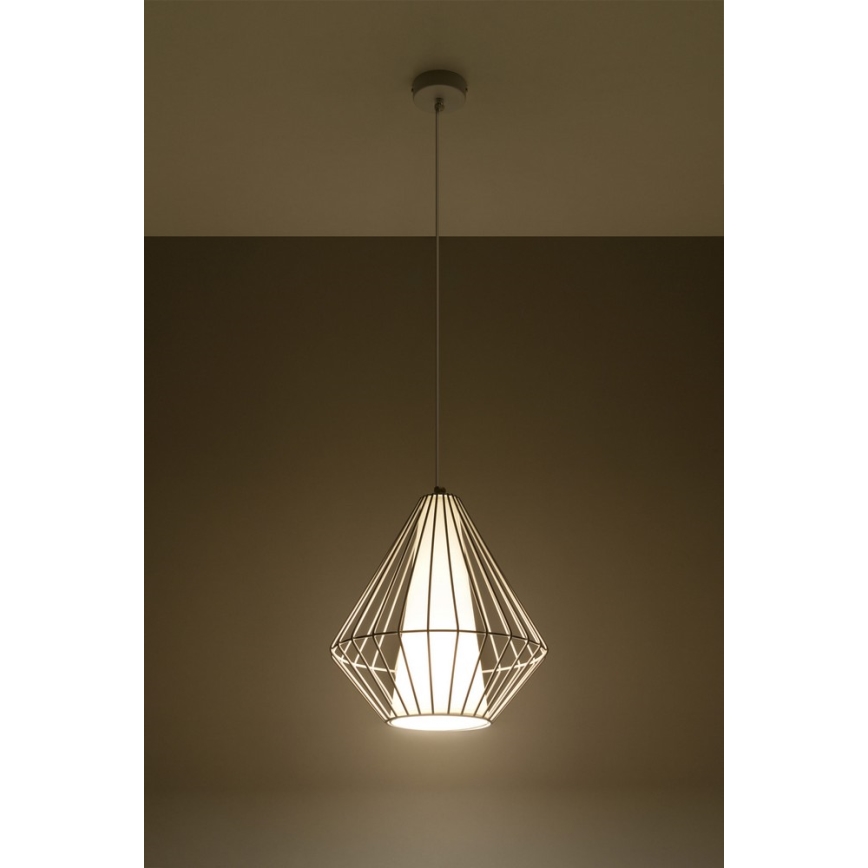Lustr na lanku DEMI 1xE27/60W/230V bílá