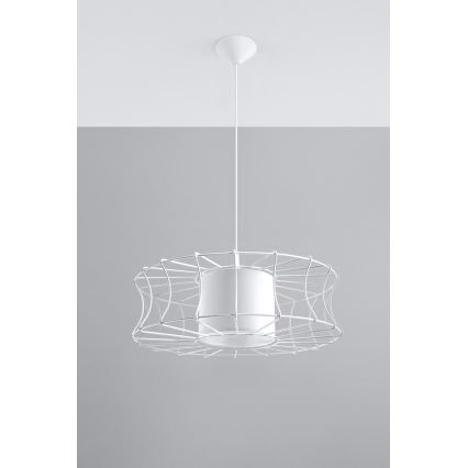 Sollux SL.0299 - Lustr na lanku SALERNO 1xE27/60W/230V bílá