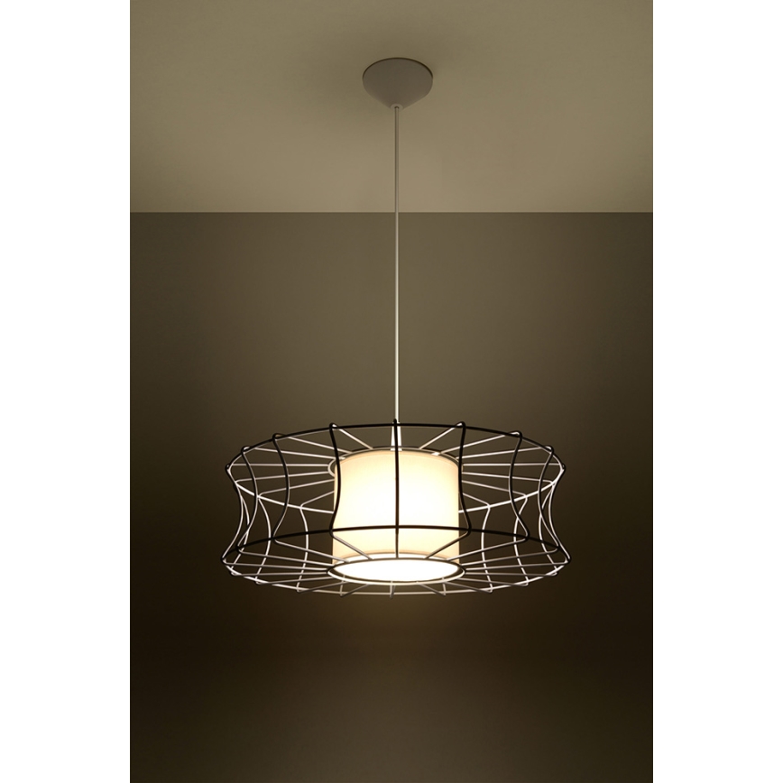 Sollux SL.0299 - Lustr na lanku SALERNO 1xE27/60W/230V bílá