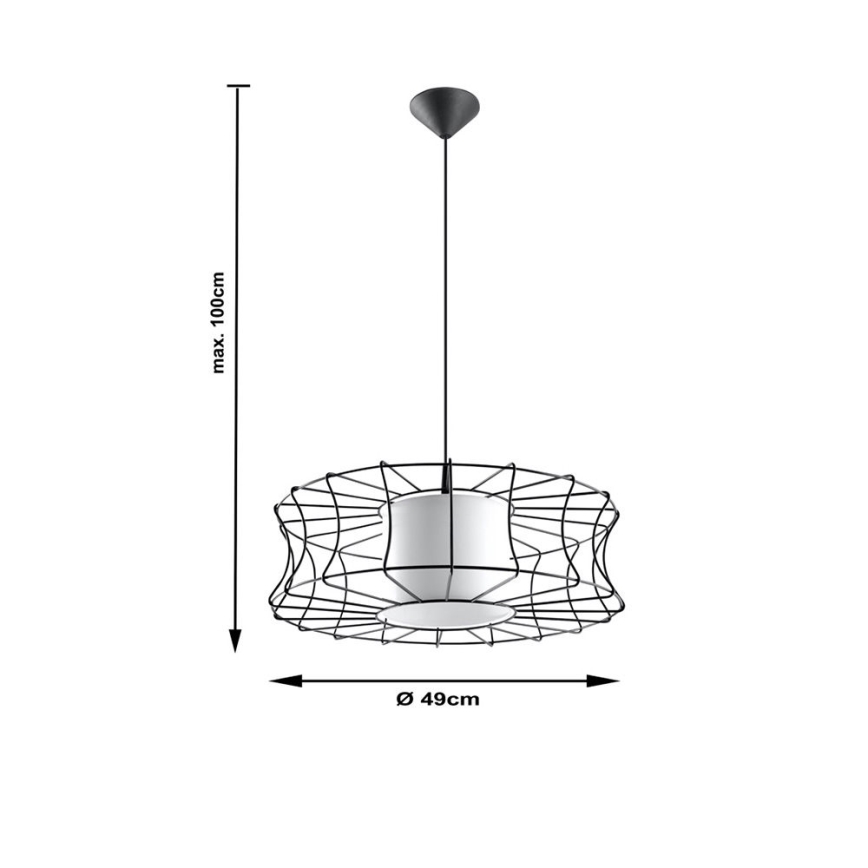 Lustr na lanku SALERNO 1xE27/60W/230V bílá