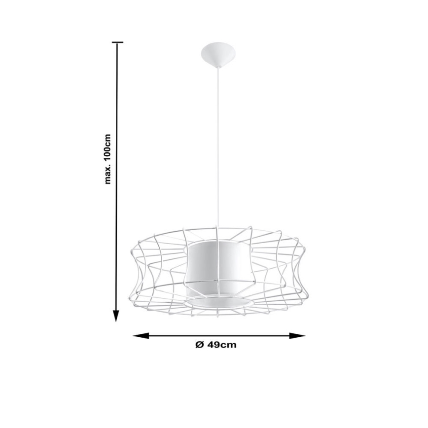 Lustr na lanku SALERNO 1xE27/60W/230V černá/bílá