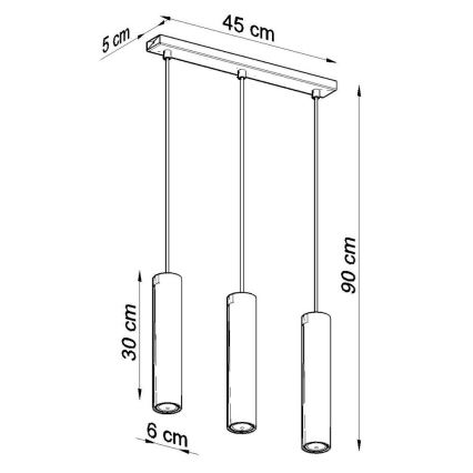 Lustr na lanku LAGOS 3 3xGU10/10W/230V bílá