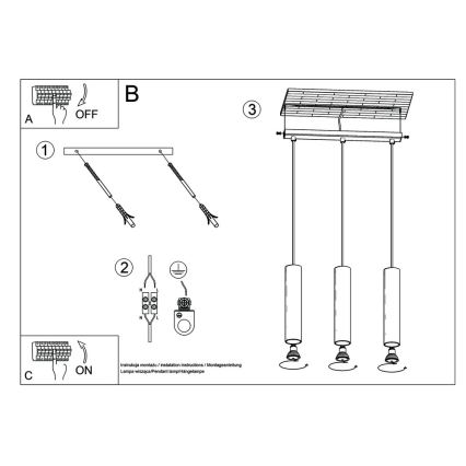 Lustr na lanku LAGOS 3 3xGU10/10W/230V bílá