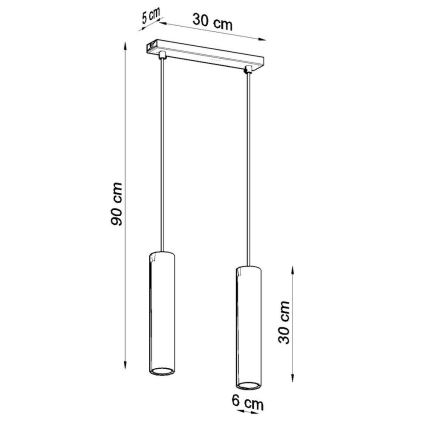 Lustr na lanku LAGOS 2 2xGU10/10W/230V černá