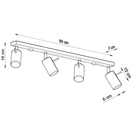 Bodové svítidlo RING 4L 4xGU10/10W/230V bílá