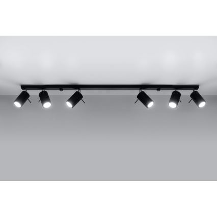 Bodové svítidlo RING 6L 6xGU10/10W/230V černá