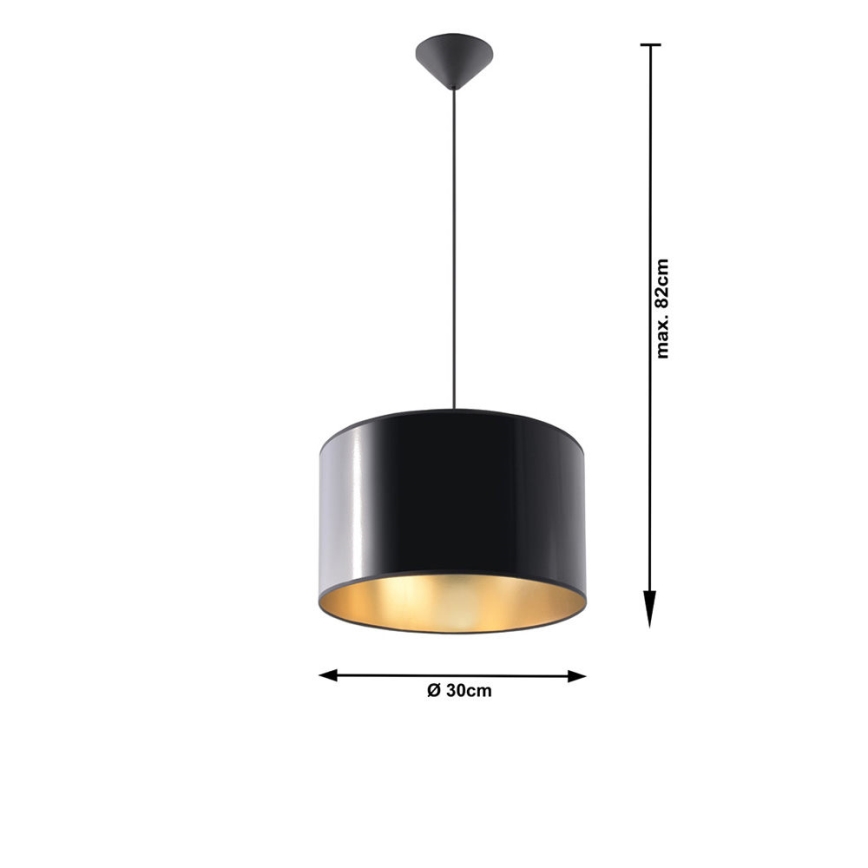 Lustr na lanku LUXOR 30 1xE27/60W/230V zlatá/černá