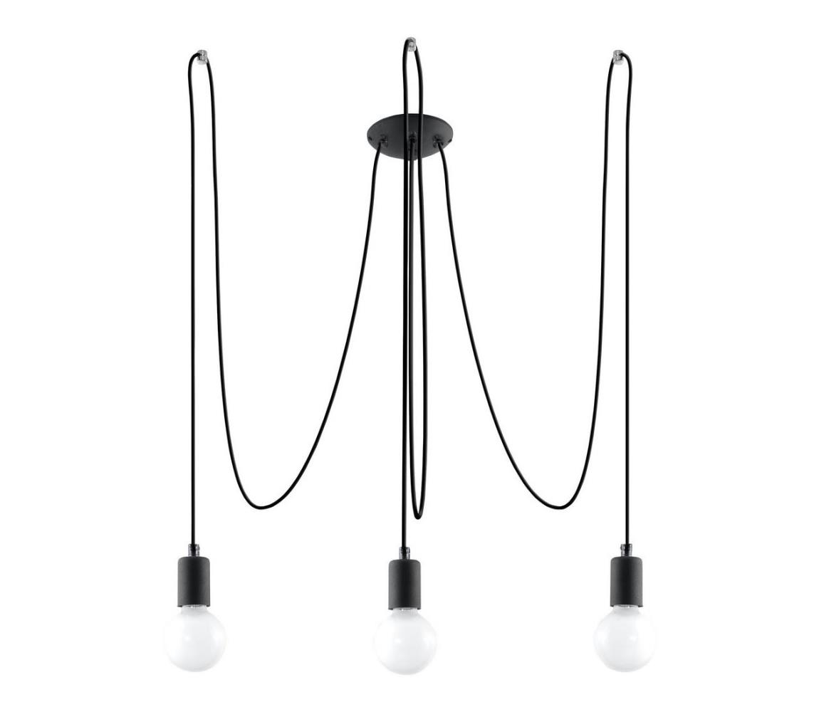 Sollux Sollux SL.0370 - Lustr na Lanku EDISON 3 3xE27/60W/230V černá SLX0243