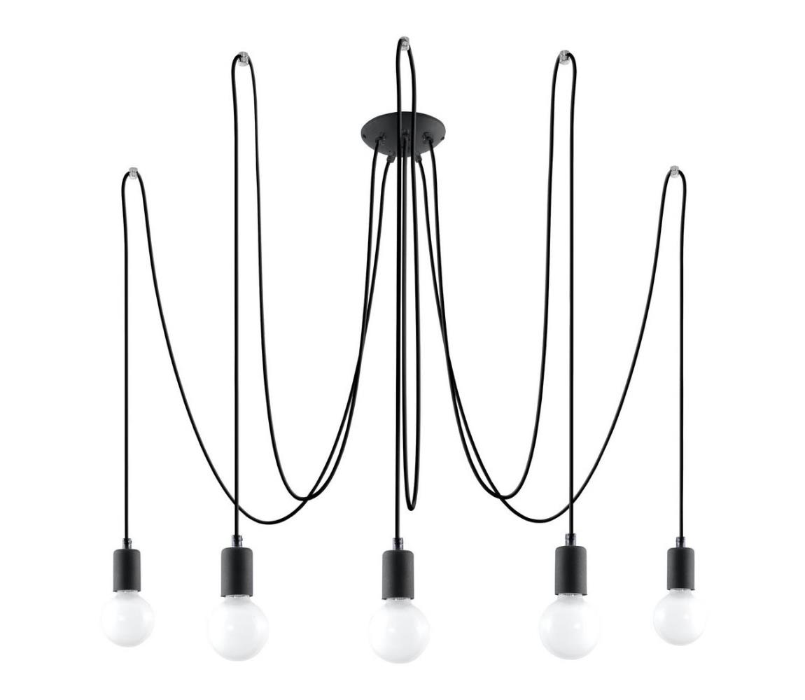 Sollux Sollux SL.0371 - Lustr na Lanku EDISON 5 5xE27/60W/230V černá SLX0244