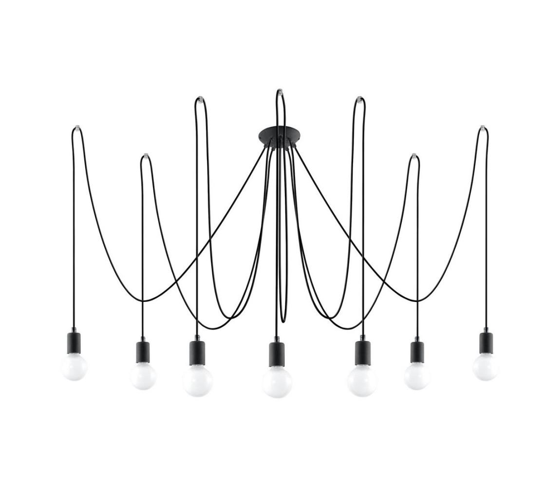 Sollux Sollux SL.0372 - Lustr na Lanku EDISON 7 7xE27/60W/230V černá SLX0245