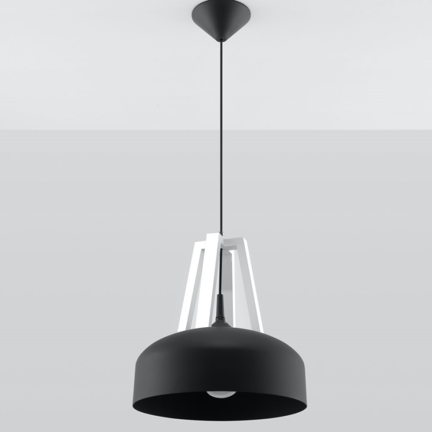 Lustr na lanku CASCO 1xE27/60W/230V bříza/buk