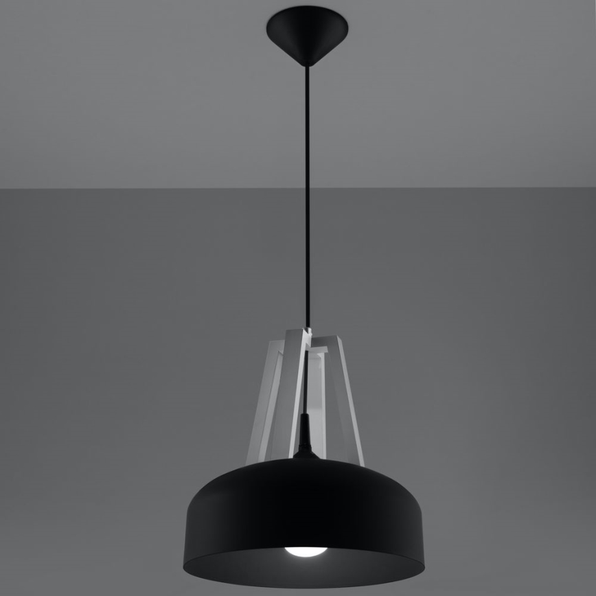 Lustr na lanku CASCO 1xE27/60W/230V bříza/buk
