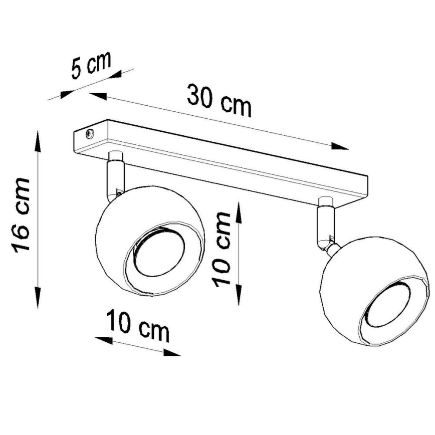 Stropní bodové svítidlo OCULARE 2xGU10/10W/230V