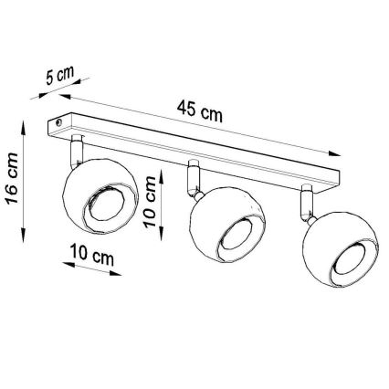 Stropní bodové svítidlo OCULARE 3xGU10/10W/230V