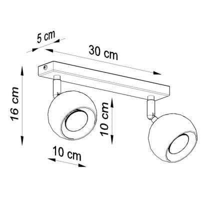 Stropní bodové svítidlo OCULARE 2xGU10/10W/230V