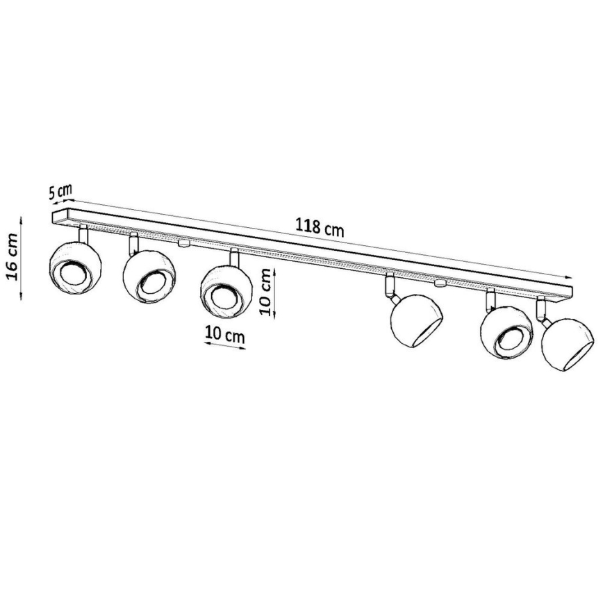 Stropní bodové svítidlo OCULARE 6xGU10/10W/230V