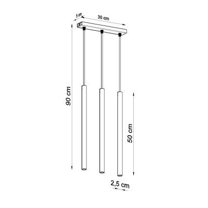 Lustr na lanku PASTELO 3xG9/8W/230V bílá