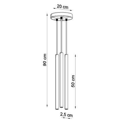 Lustr na lanku PASTELO 3xG9/8W/230V bílá