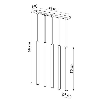 Lustr na lanku PASTELO 5xG9/8W/230V bílá