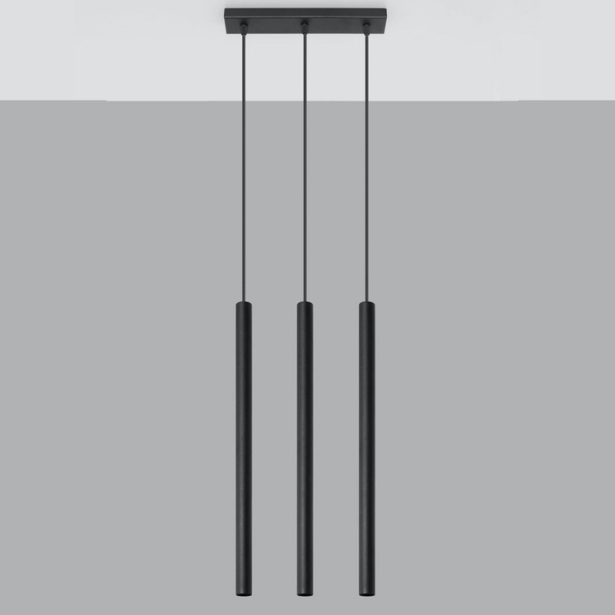 Lustr na lanku PASTELO 3xG9/8W/230V černá