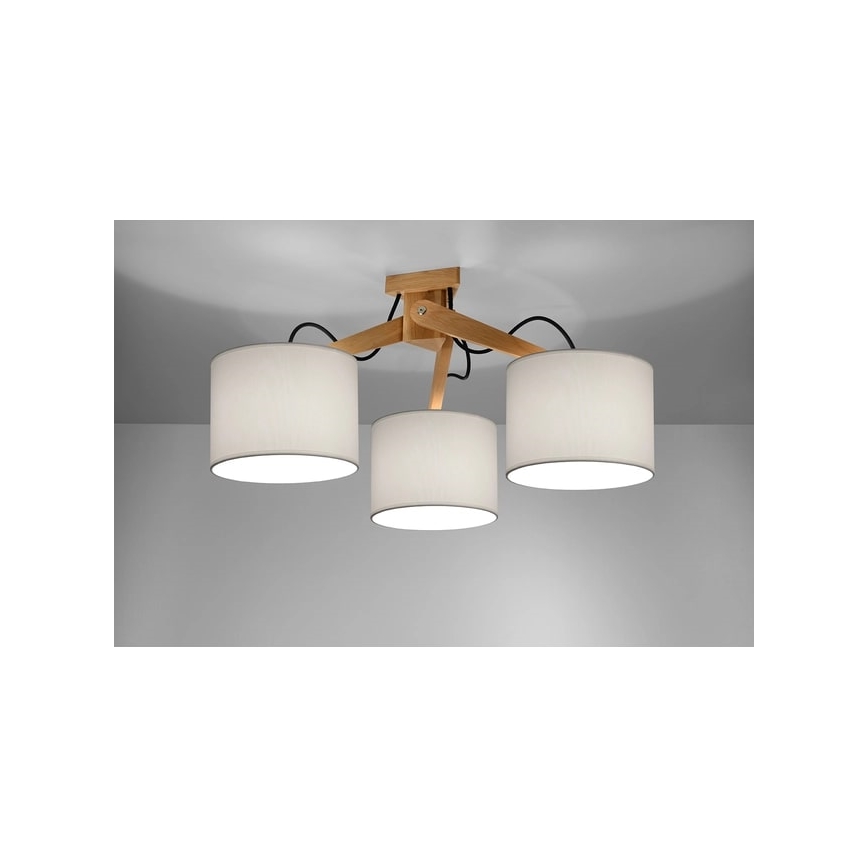Přisazený lustr LEGNO 3xE27/60W/230V