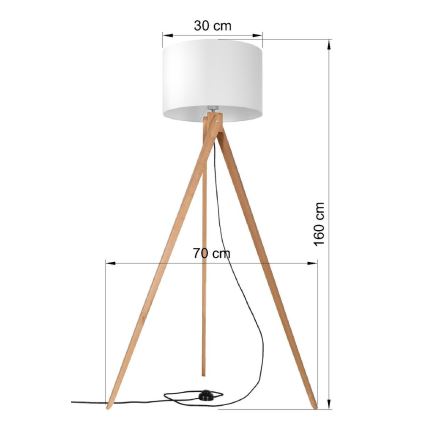 Stojací lampa LEGNO 1xE27/60W/230V