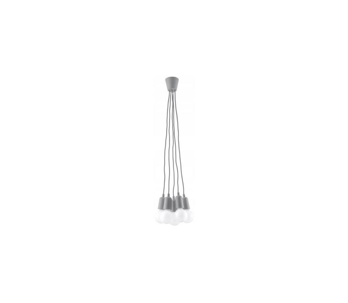 Sollux Sollux SL.0577 - Lustr na lanku DIEGO 5xE27/60W/230V šedá SLX0394
