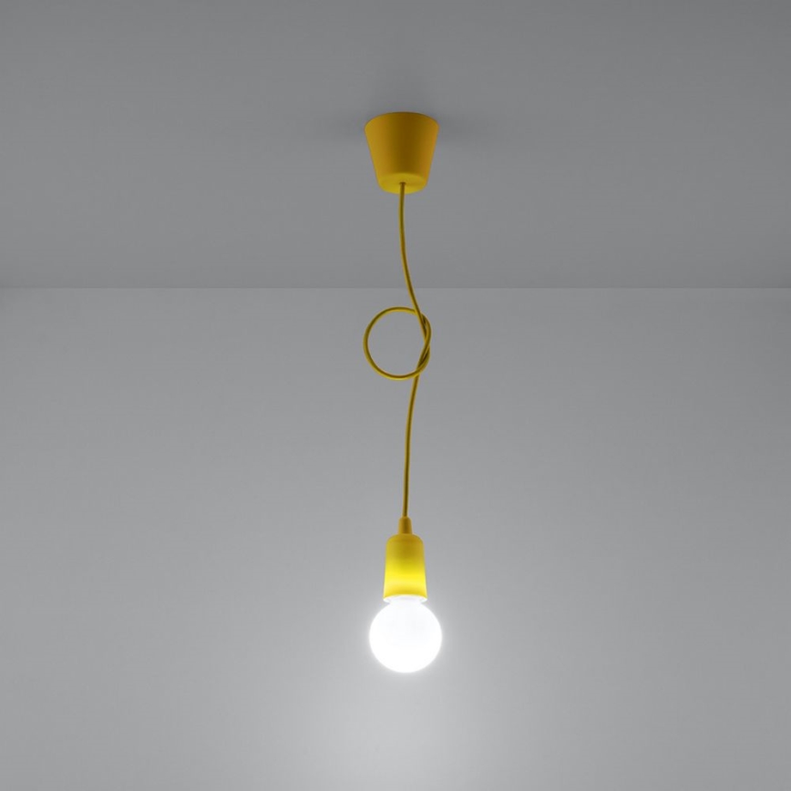 Lustr na lanku DIEGO 1xE27/60W/230V žlutá
