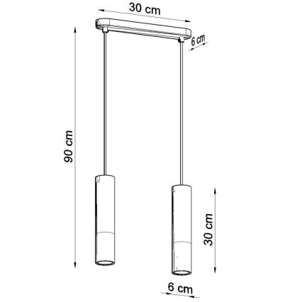 Lustr na lanku PABLO 2xGU10/40W/230V bílá/buk