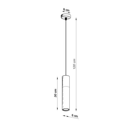 Lustr na lanku PABLO 1xGU10/40W/230V černá/buk