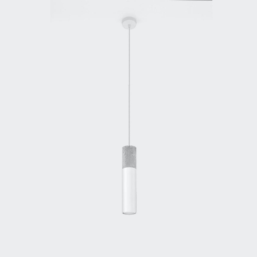 Lustr na lanku BORGIO 1xGU10/40W/230V beton/kov bílá
