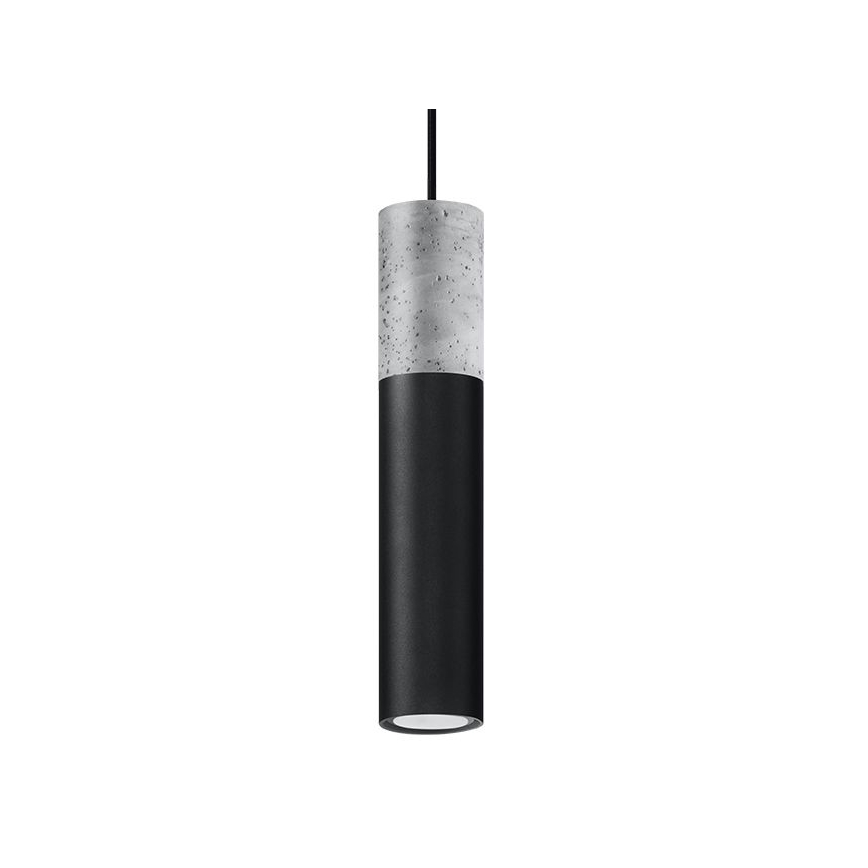 Lustr na lanku BORGIO 1xGU10/40W/230V beton/kov černá