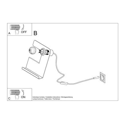 Stolní lampa INCLINE 1xE27/60W/230V černá