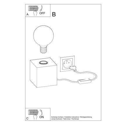 Stolní lampa ABEL 1xE27/15W/230V beton