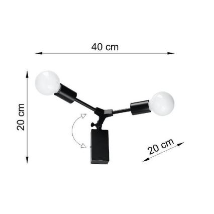 Nástěnné svítidlo PLATO 2xE27/60W/230V