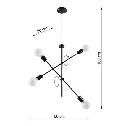Lustr na lanku CONCEPT 4xE27/60W/230V