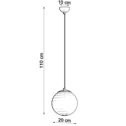 Lustr na lanku TOYA 1xE27/60W/230V pr. 20 cm