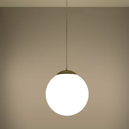Lustr na lanku TOYA 1xE27/60W/230V pr. 30 cm bílá/zlatá