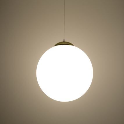Lustr na lanku TOYA 1xE27/60W/230V pr. 40 cm bílá/zlatá